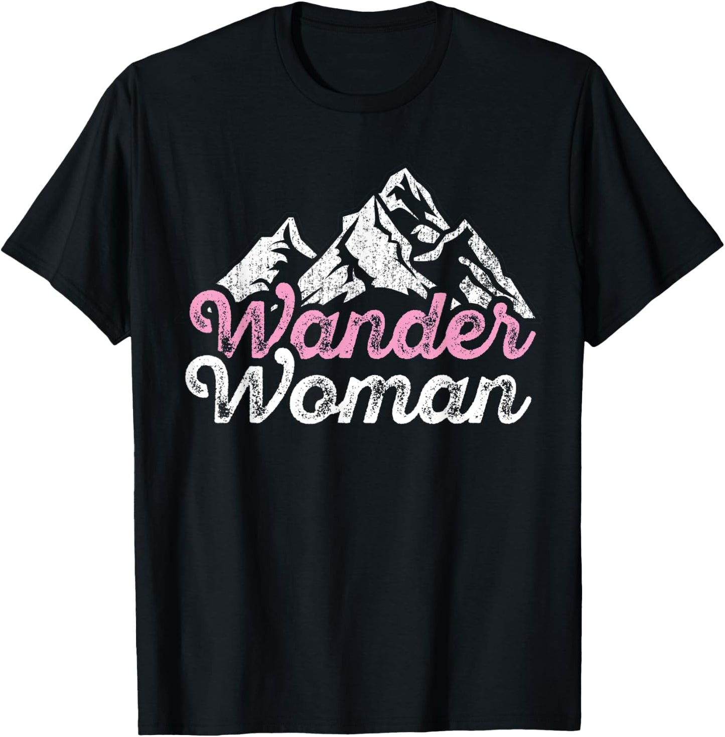 Wander Woman Mountain Camping Hiking Girls Outdoor Forest T-Shirt - T-Shirt | Black