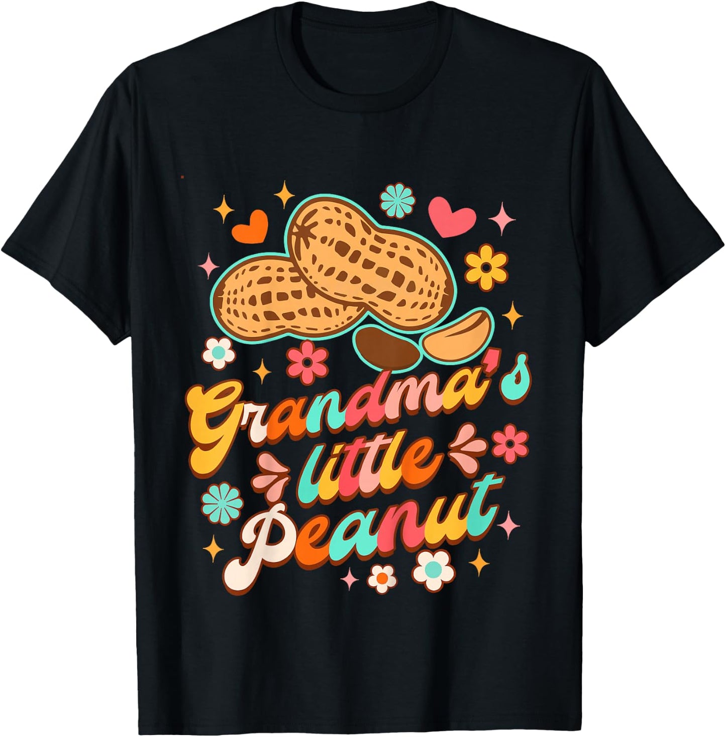 Cute Peanut Baby Shower Girl Boy Grandma's Little A Peanut T-Shirt - T-Shirt | Black