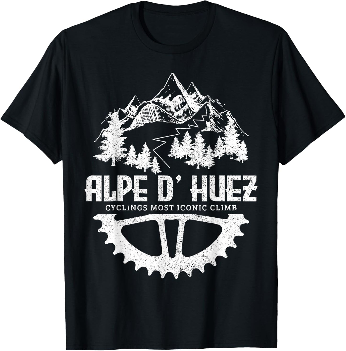 Alpe D'huez France Cycling Bicycle Mountain Cyclist T-Shirt - T-Shirt | Black