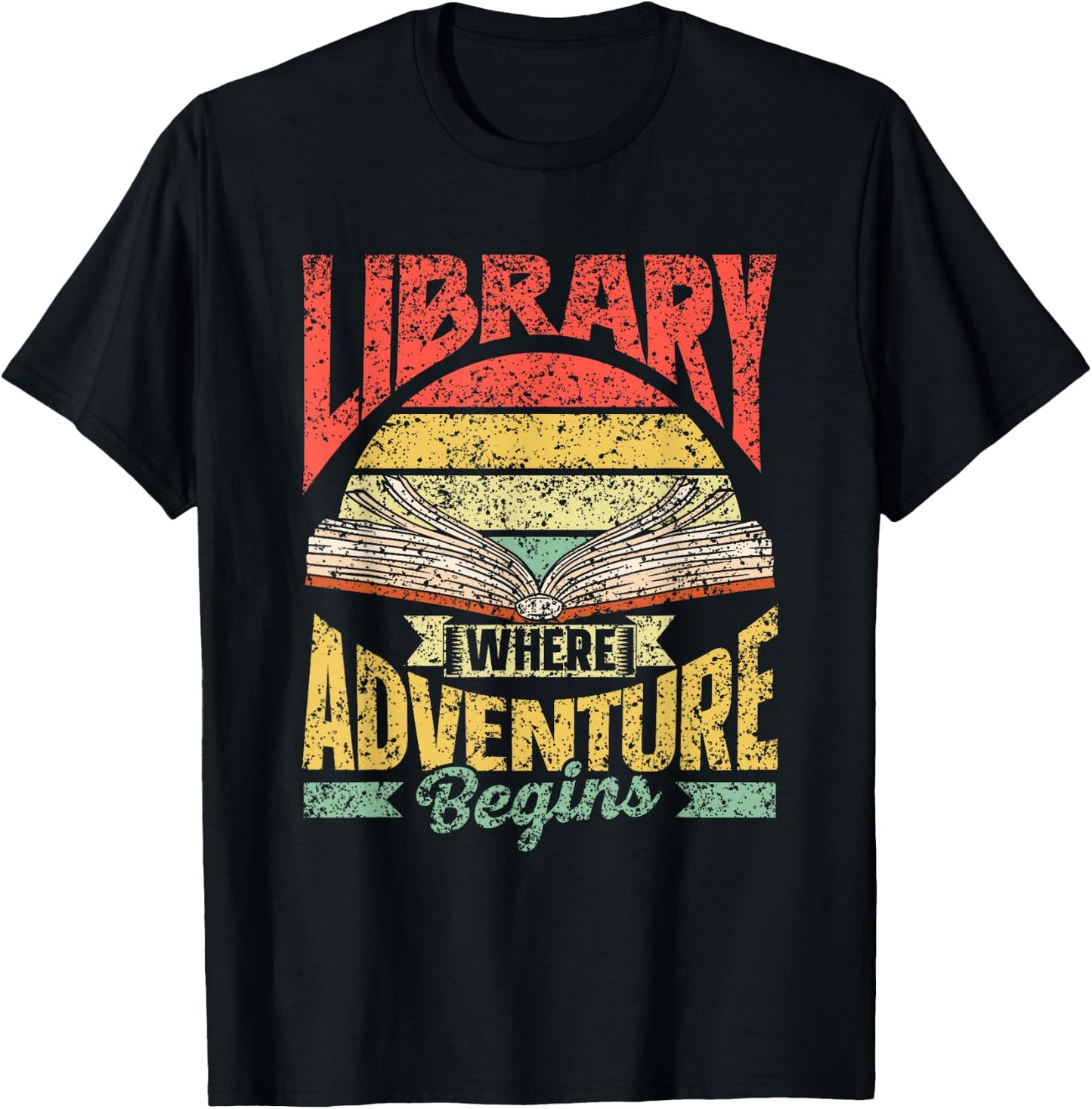 Bibliothek Wo Das Abenteuer Beginnt Books Library T-Shirt - T-Shirt | Black