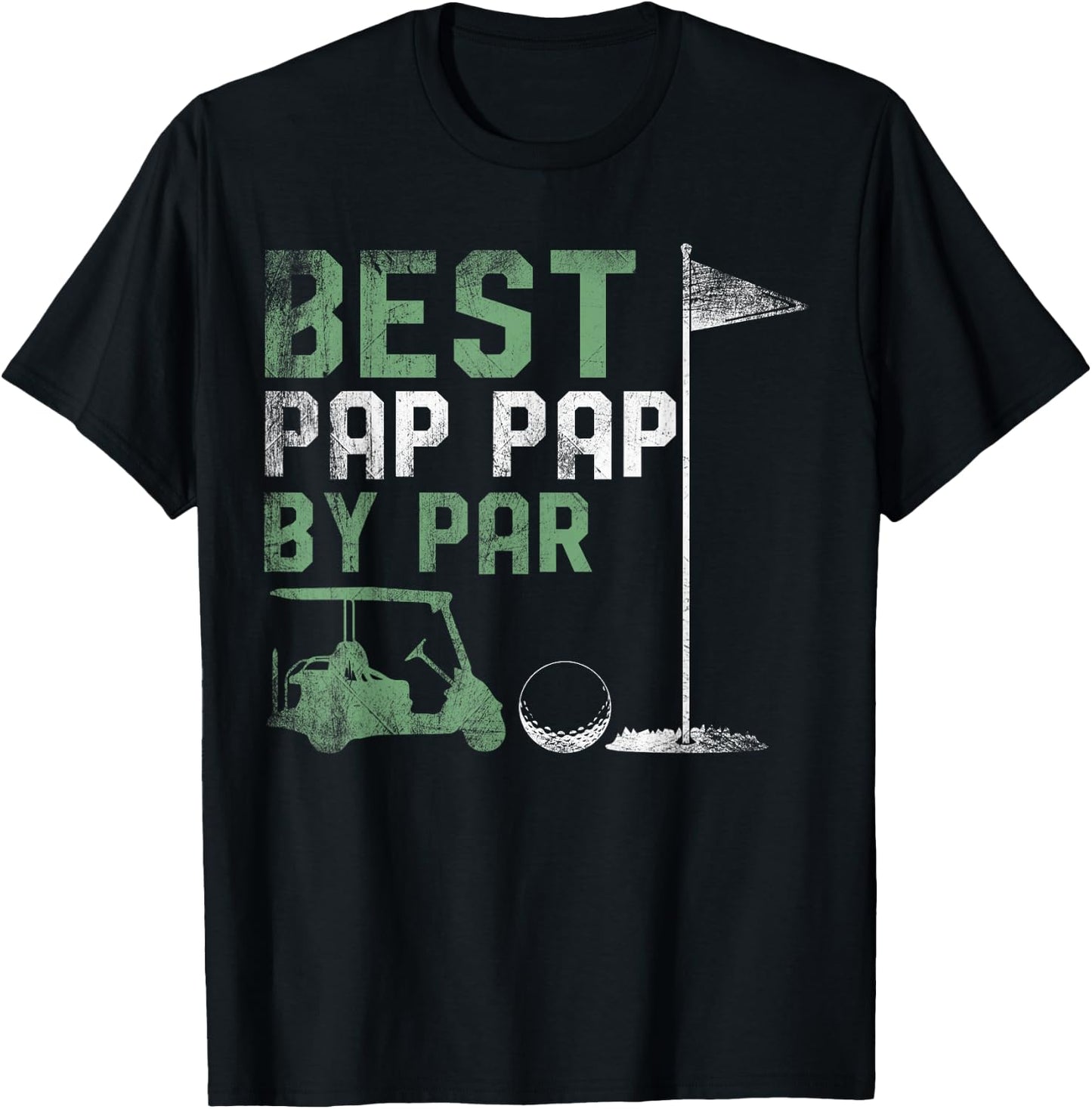 Funny Best Pap Pap By Par Father's Day Golf Lover Golfer T-Shirt - T-Shirt | Black