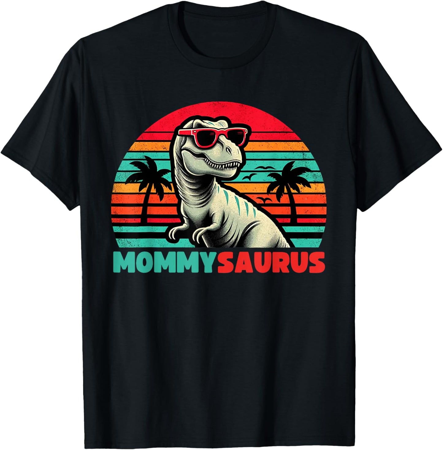 Mommysaurus Funny T Rex Mommy Saurus Dinosaur Family T-Shirt - T-Shirt | Black