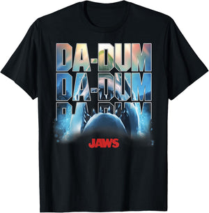 Jaws Da-Dum Da-Dum Da-Dum Build-Up Fill Logo T-Shirt - T-Shirt | Black