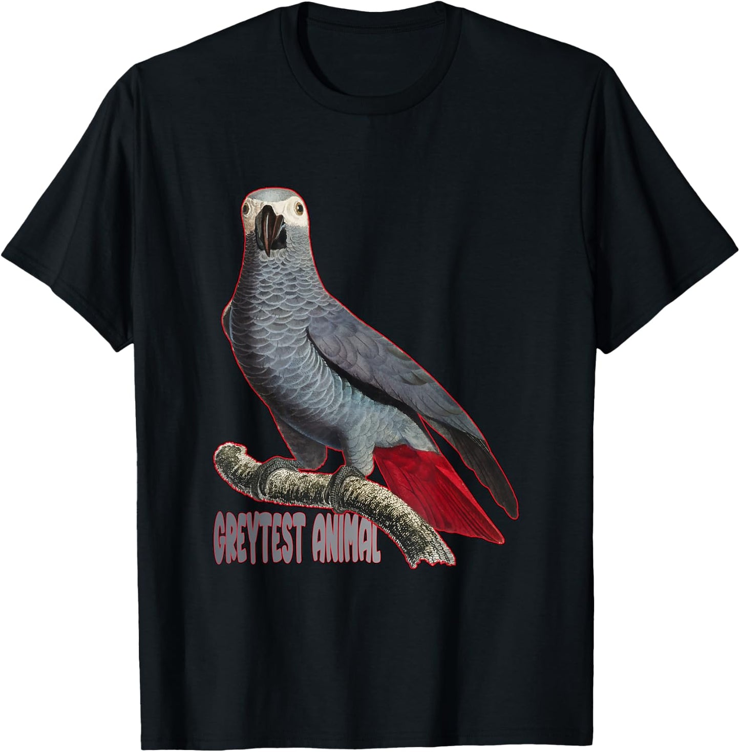 Greytest Animal African Grey Parrot T-Shirt - T-Shirt | Black