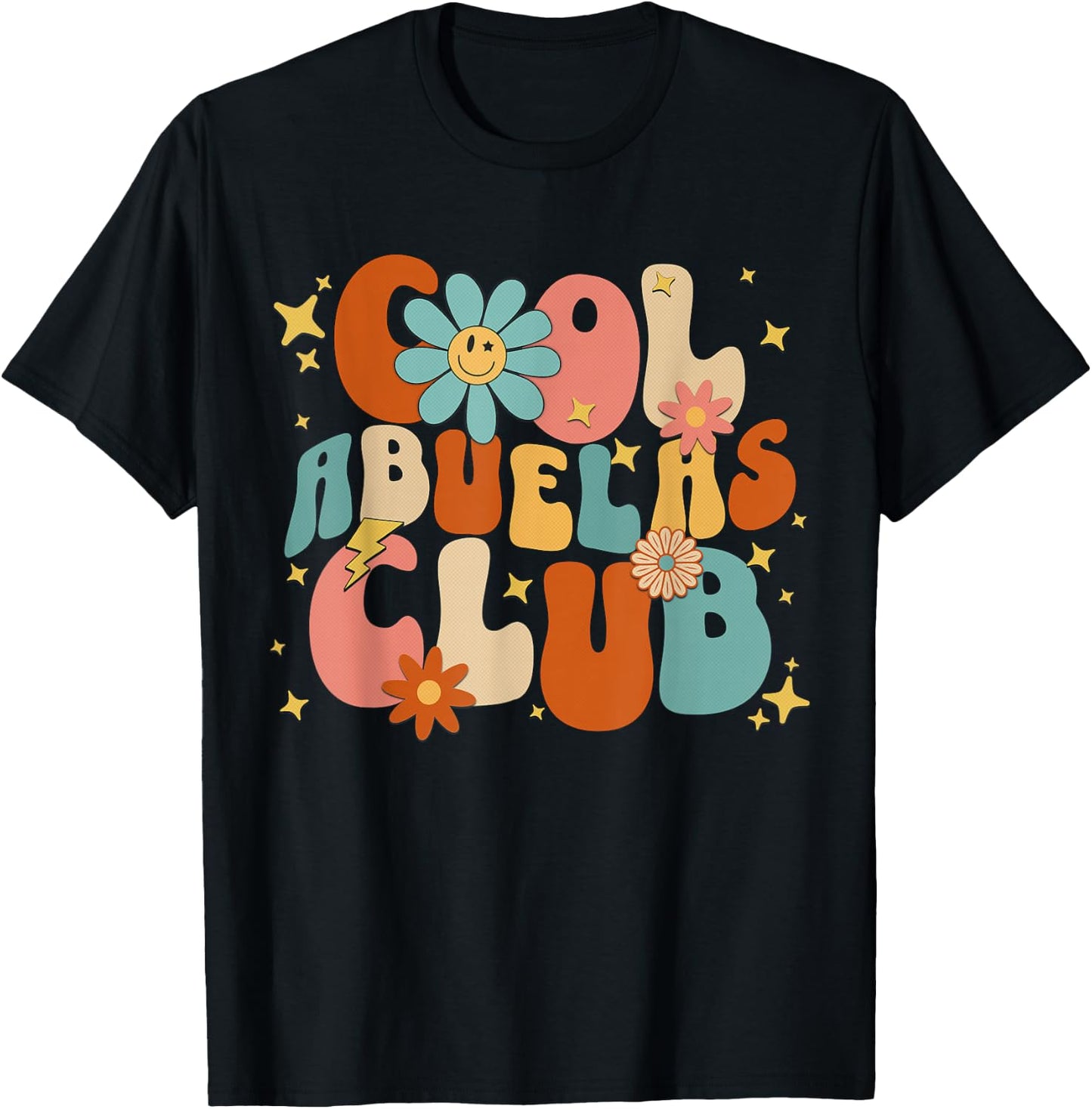 Cool Abuelas Club Groovy Retro Mother's Day New Grandma 2024 T-Shirt - T-Shirt | Black