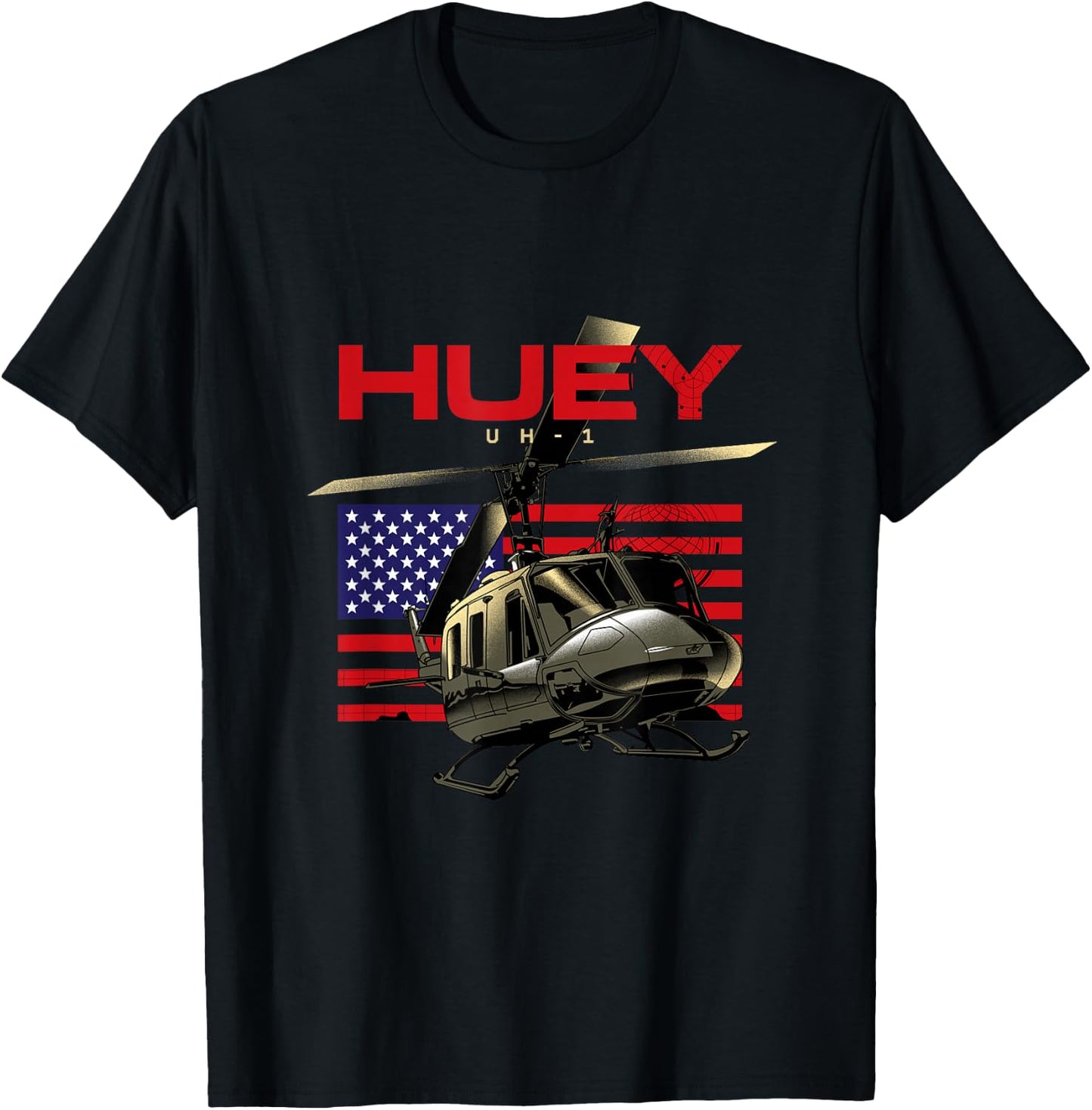 Huey Military Helicopter Airplane T-Shirt - T-Shirt | Black