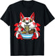 Kitsune Eating Ramen Noodles Otaku Japanese Nine Tailed Fox T-Shirt - T-Shirt | Black