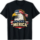 Mullet Bald Eagle Merica American Flag 4th Of July Patriotic T-Shirt - T-Shirt | Black