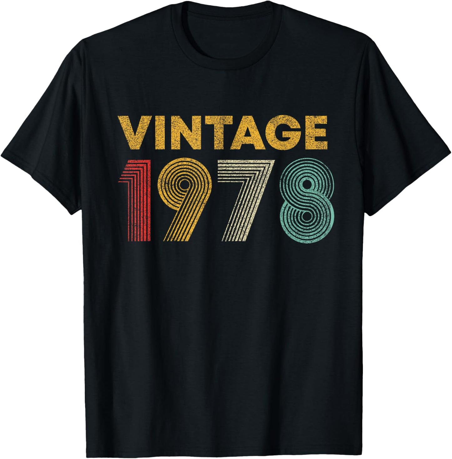 Vintage 1978 48th Birthday Gift Men Women 48 Years Old T-Shirt - T-Shirt | Black