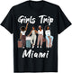 Funny Maimi Beach Girls Trip 2024 Besties Holiday Black Cotton 65% Polyester 35% Modern Short Sleeve Small Regular Fit XS US 21 inches 16.5 inches Girls Young Women T-Shirt - T-Shirt | Black