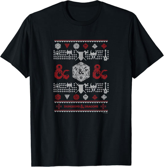 Dungeons & Dragons Ugly Christmas T-Shirt - T-Shirt | Black