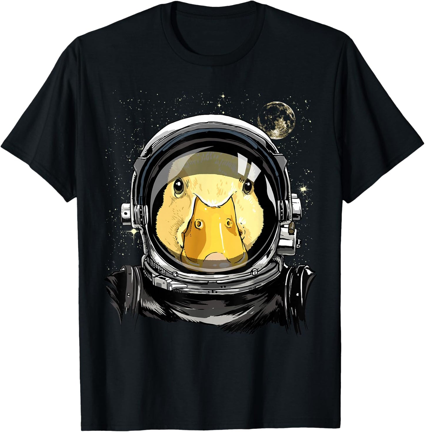 Astronaut Duck Cosmic Planet Galaxy Space Duck Lover T-Shirt - T-Shirt | Black