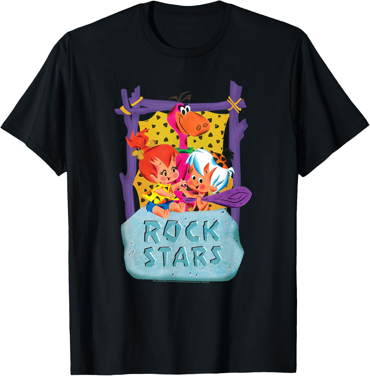 The Flintstones Pebbles and Bam Bam Rock Stars T-Shirt - T-Shirt | Black