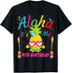 Aloha It's My 9th Birthday Hawaii 9 Years Girls Luau Candles T-Shirt - T-Shirt | Black