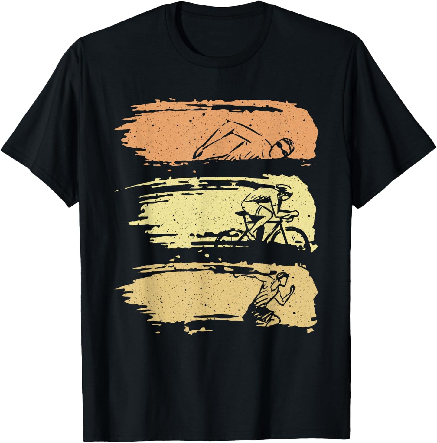 Cute Triathlon Design Women Triathlon Sport Lovers T-Shirt - T-Shirt | Black