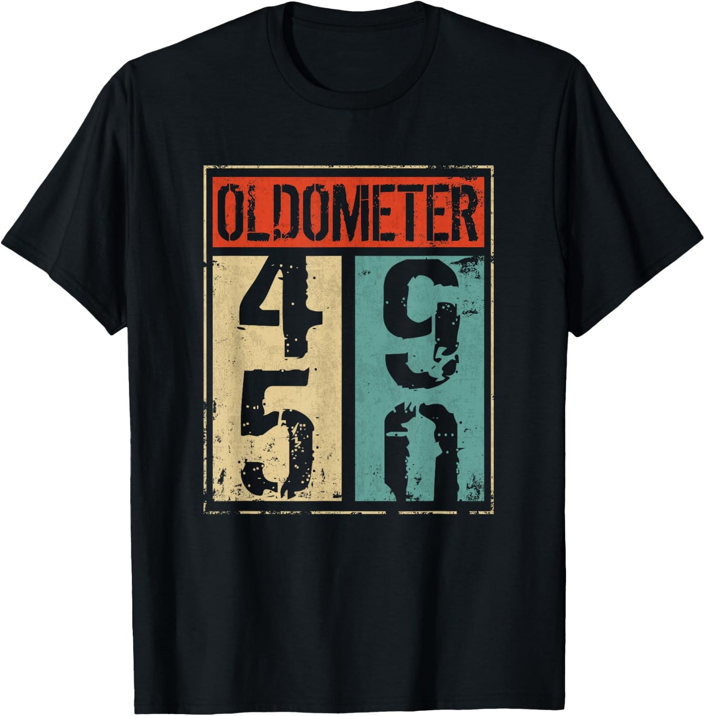 Oldometer 50th Birthday 49-50 Years Old Joke T-Shirt - T-Shirt | Black