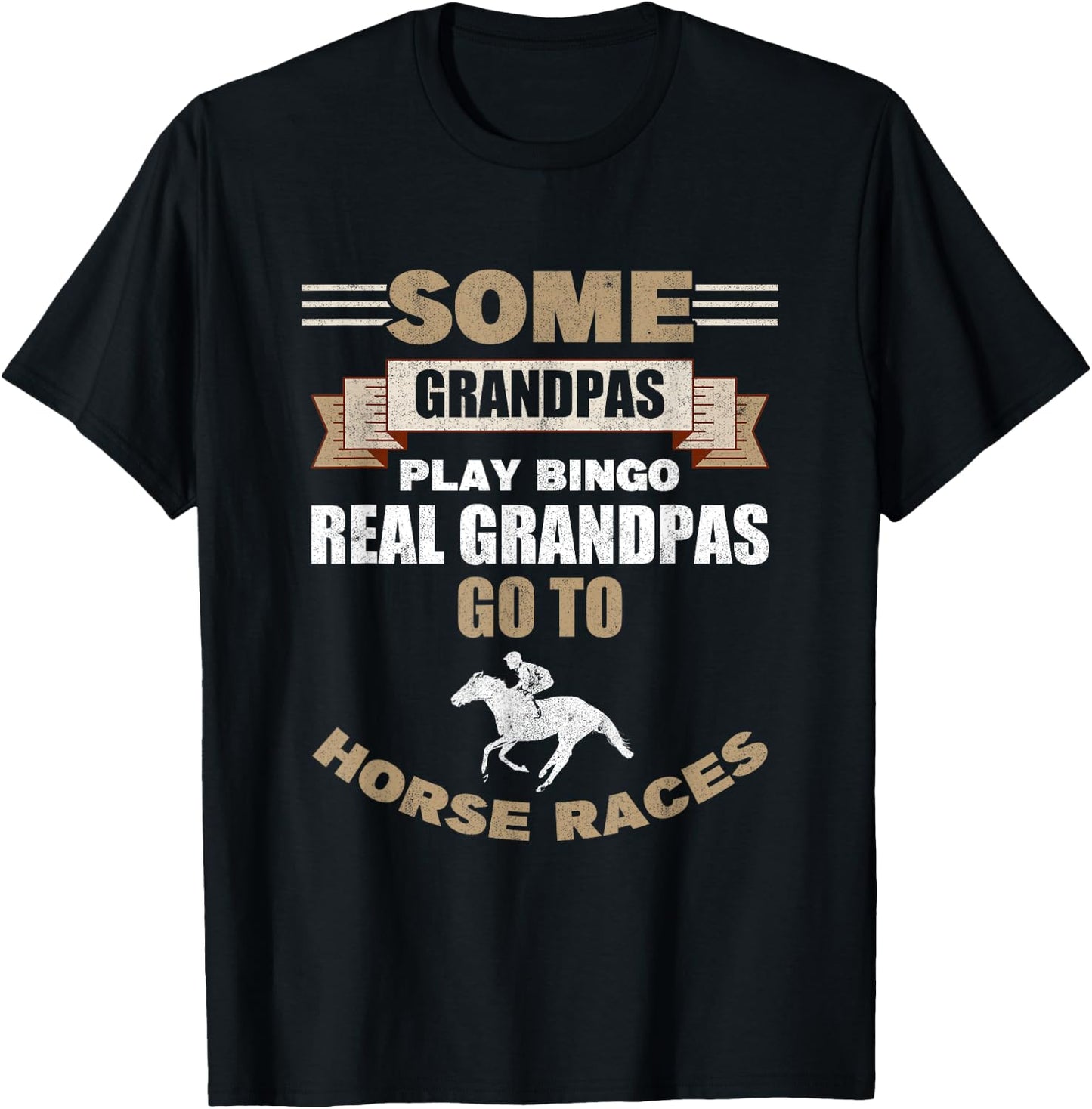 Horse Race Grandfather Gambler Grandpa Betting Horse Racing T-Shirt - T-Shirt | Black