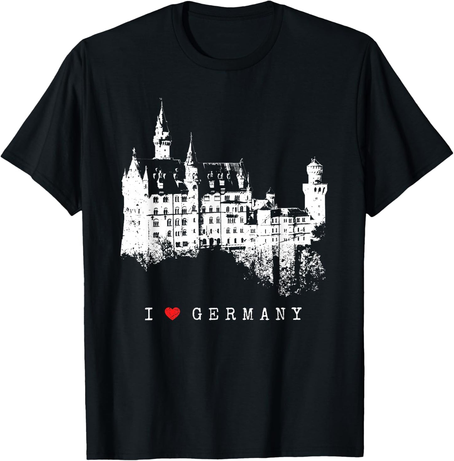 Neuschwanstein Castle Lover Vintage Bavaria I Love Germany T-Shirt - T-Shirt | Black
