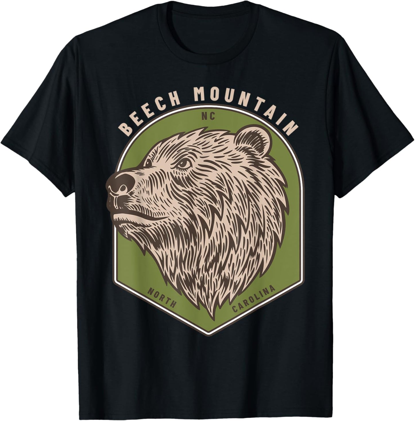 Beech Mountain, North Carolina Bears Blue Ridge Bear T-Shirt - T-Shirt | Black