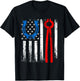 US American Flag Farrier Hoof Blacksmith Horseshoe Iron Women Men T-Shirt - T-Shirt | Black