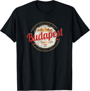 Budapest Design Hungary Vintage Parliament Souvenir T-Shirt - T-Shirt | Black