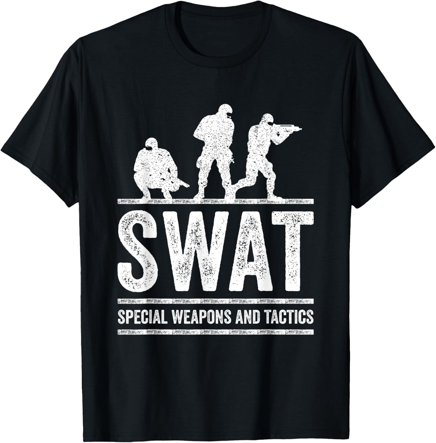 Retro SWAT Team Police Sheriff for Off Duty Cops Law T-Shirt - T-Shirt | Black