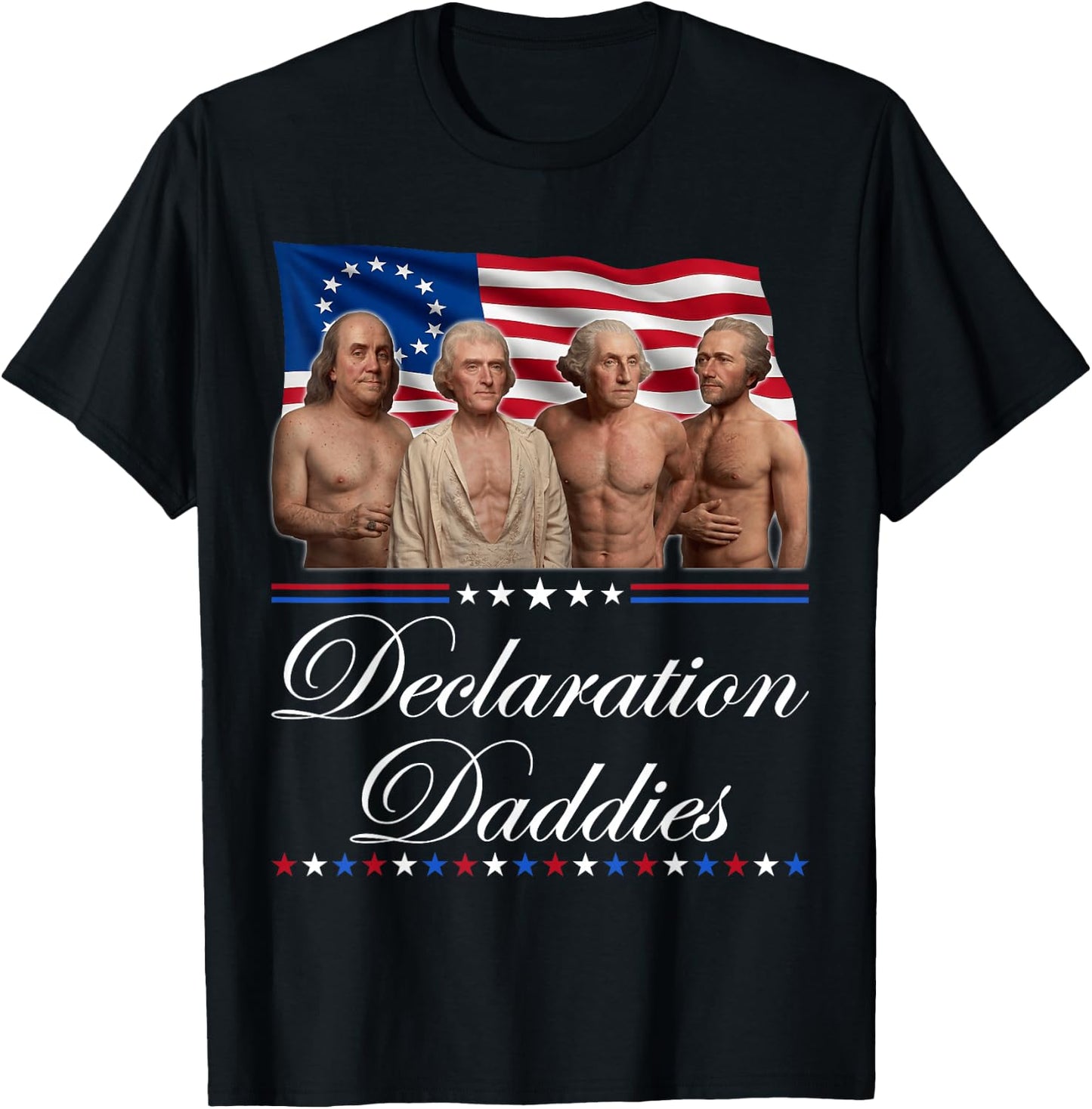 1776 America Declaration Daddies Joke Funny 4th of July Meme T-Shirt - T-Shirt | Black