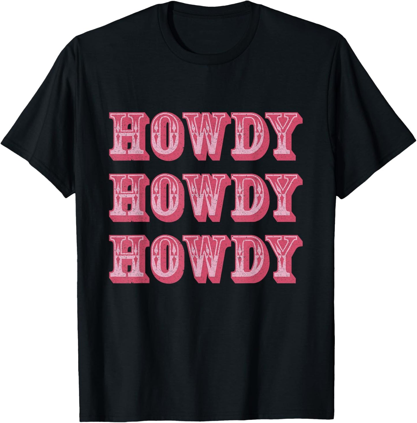 Howdy Cowgirl Retro Vintage Country Western Yeehaw Cowgirl T-Shirt - T-Shirt | Black