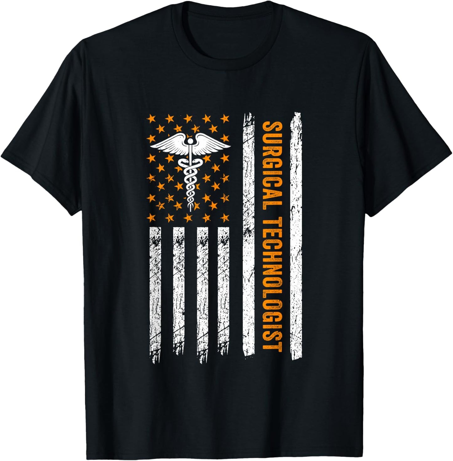 Surgical Technologist Flag Healthcare OR Scrub Tech Week T-Shirt - T-Shirt | Black