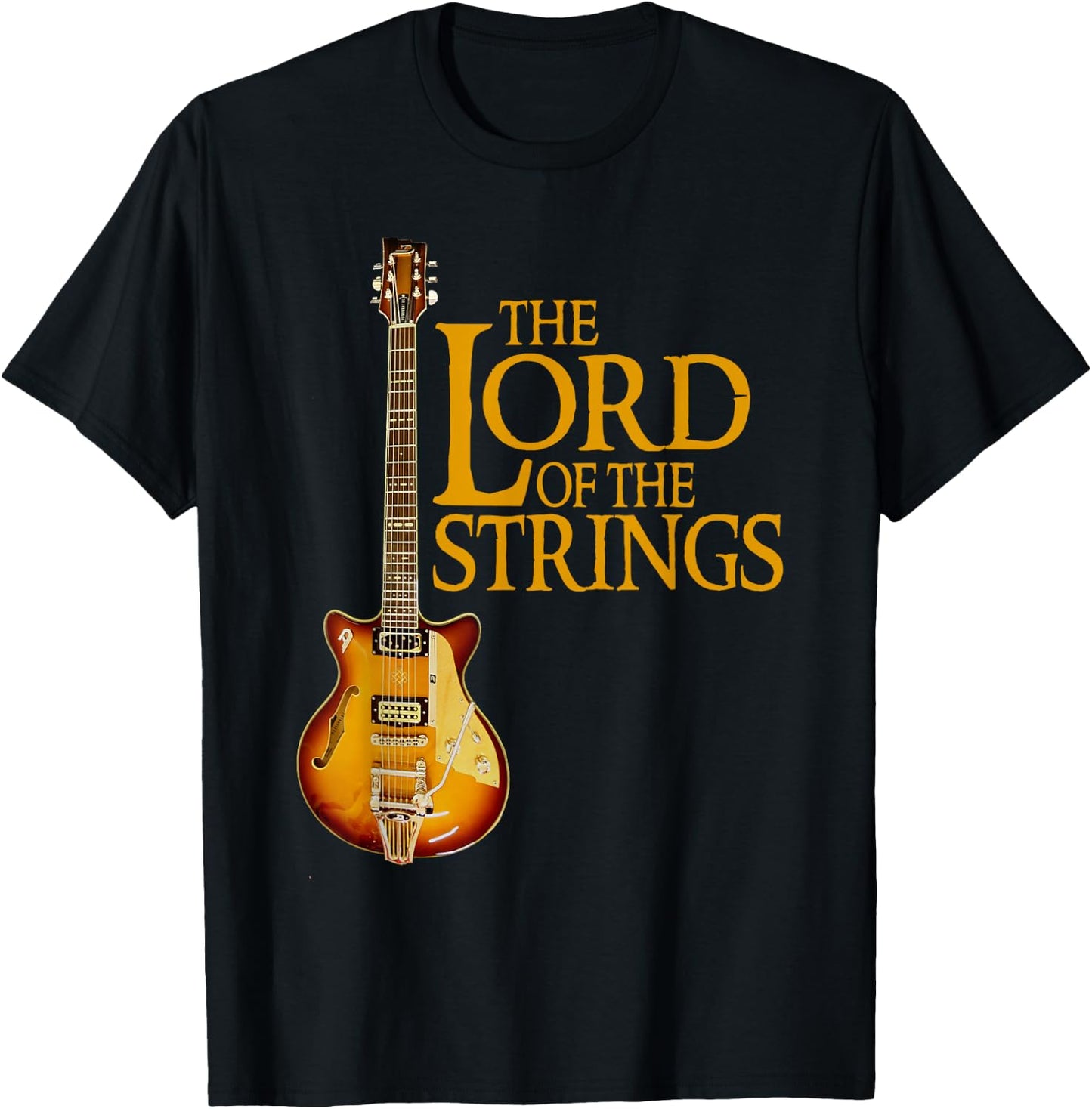 The Lord Of The Strings Electric Guitar Rock Music Lovers T-Shirt - T-Shirt | Black