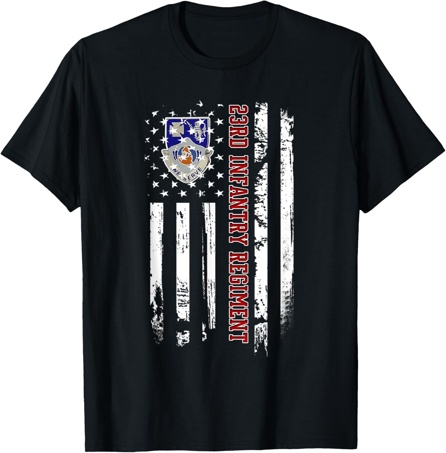 23rd Infantry Regiment Veteran USA Flag Veterans Day Xmas T-Shirt - T-Shirt | Black