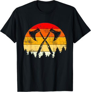 Vintage Viking Axe - Hatchet Throwing - Nordic Mythology T-Shirt - T-Shirt | Black