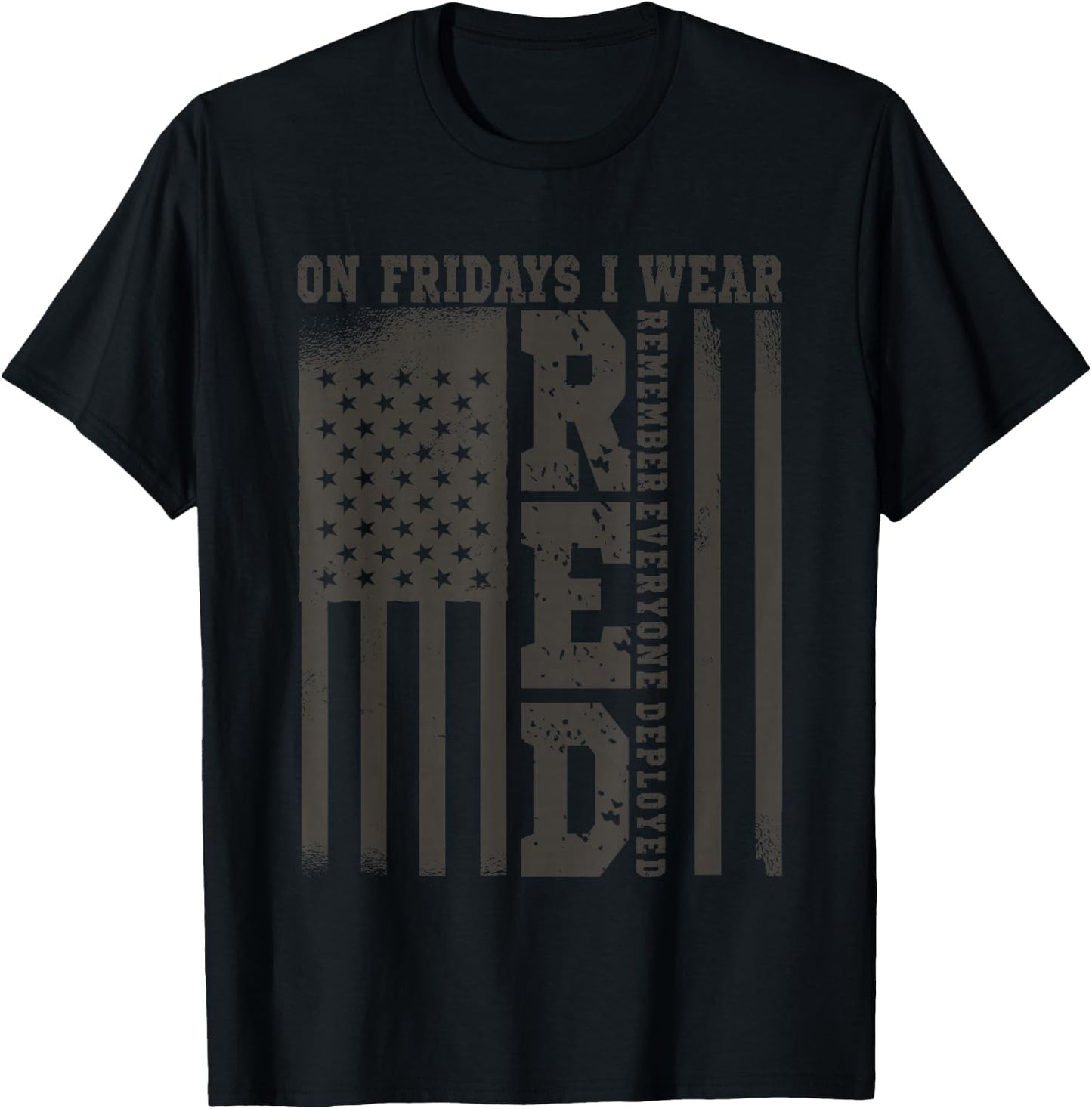 Fridays I wear USA and support American troops T-Shirt - T-Shirt | Black