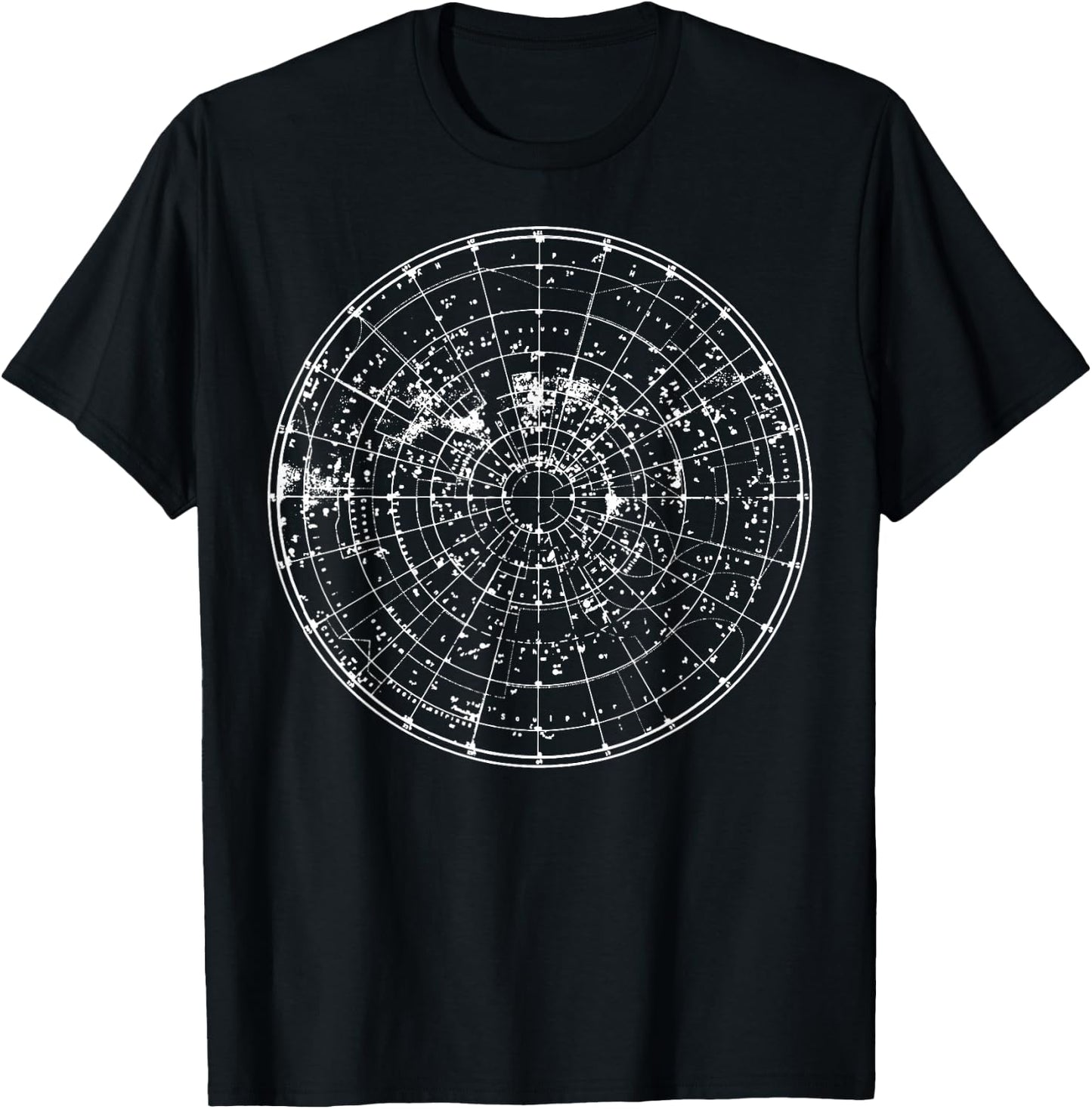 Vintage Diagram Star Chart Map Night Sky Blueprint Space T-Shirt - T-Shirt | Black