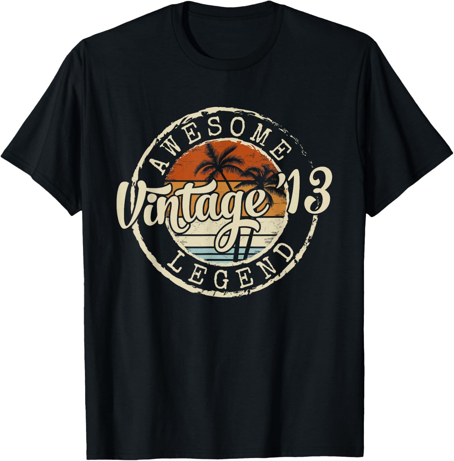 Vintage 2013 13yr 13th Birthday Gifts for Boys 13 Years Old T-Shirt - T-Shirt | Black