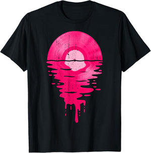 Vinyl Record Music LP Classic 80s Sunset T-Shirt - T-Shirt | Black