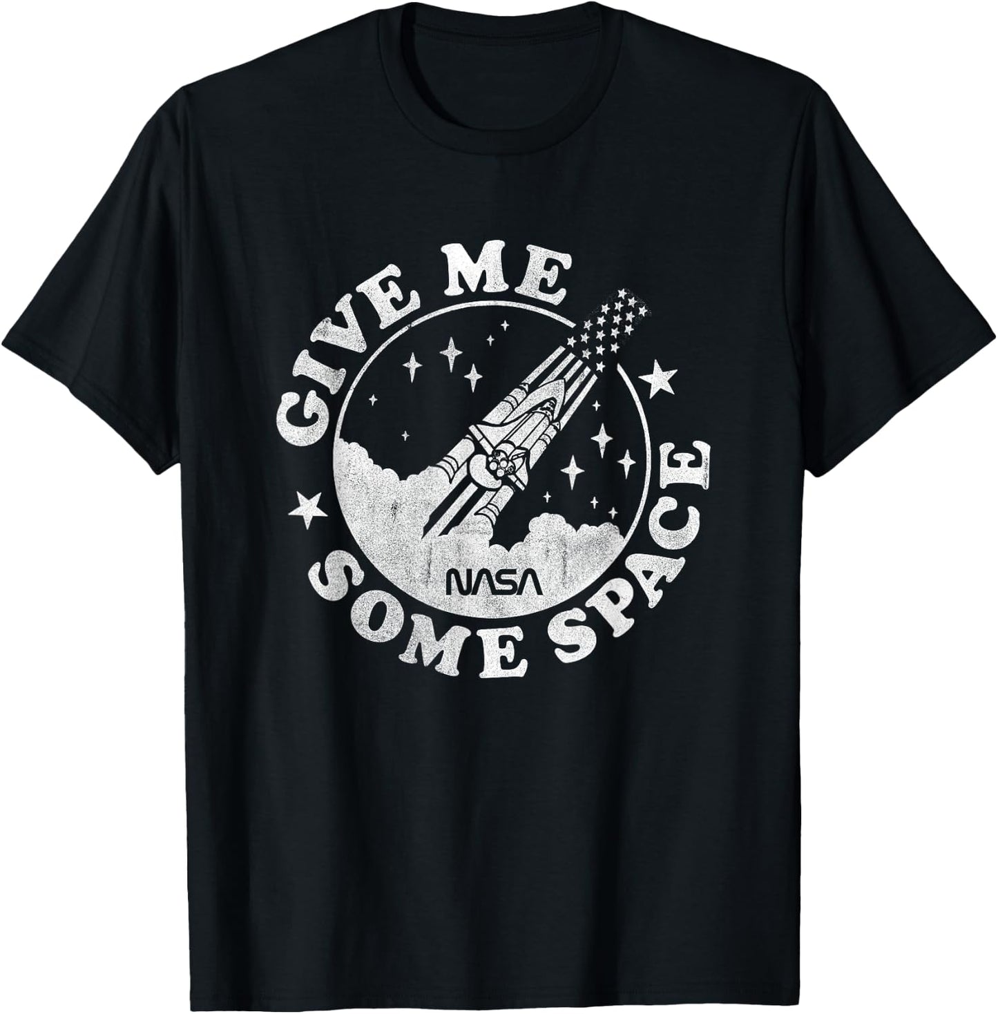 NASA Give Me Some Space Round Rocket Logo Space Science T-Shirt - T-Shirt | Black