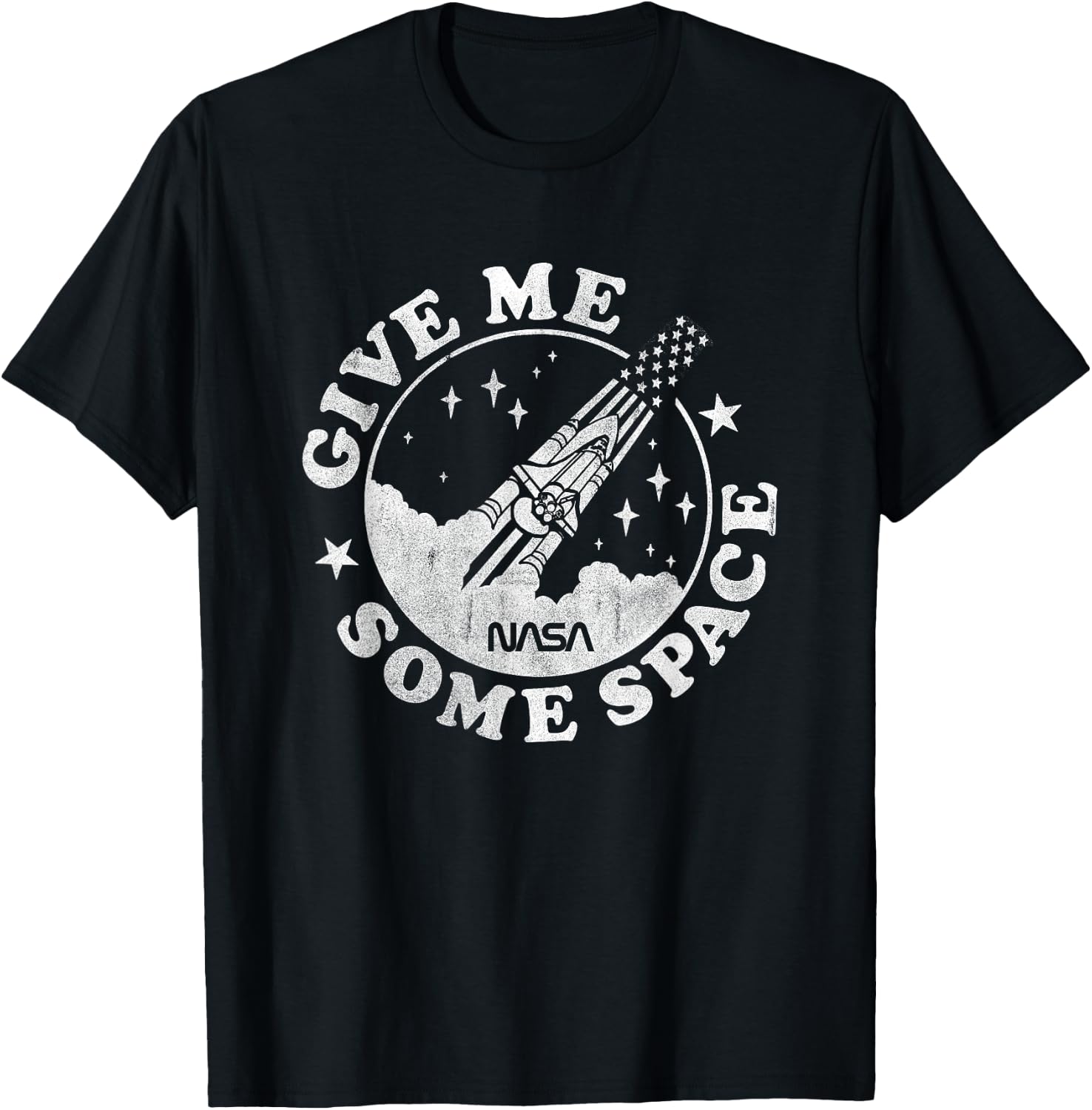 NASA Give Me Some Space Round Rocket Logo Space Science T-Shirt - T-Shirt | Black