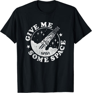 NASA Give Me Some Space Round Rocket Logo Space Science T-Shirt - T-Shirt | Black