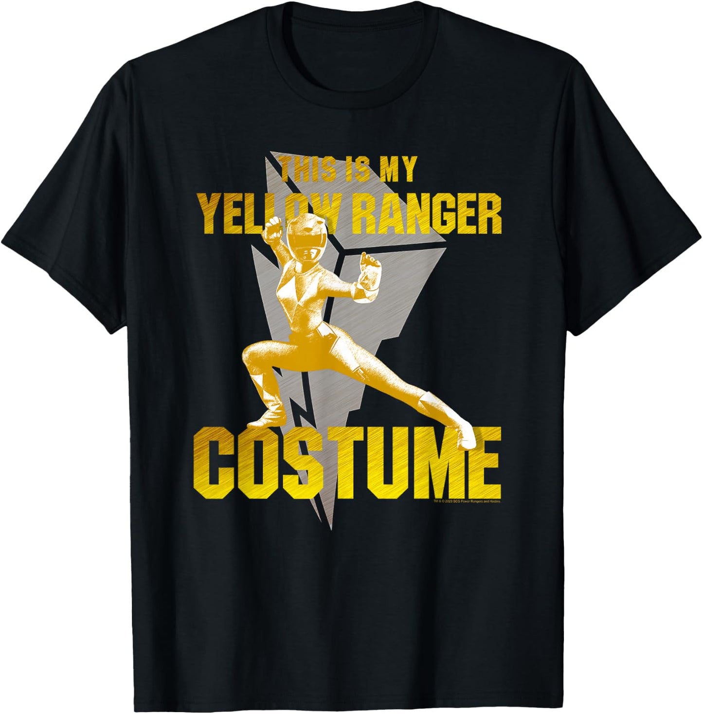 Power Rangers This is My Yellow Ranger Costume Battle Pose T-Shirt - T-Shirt | Black