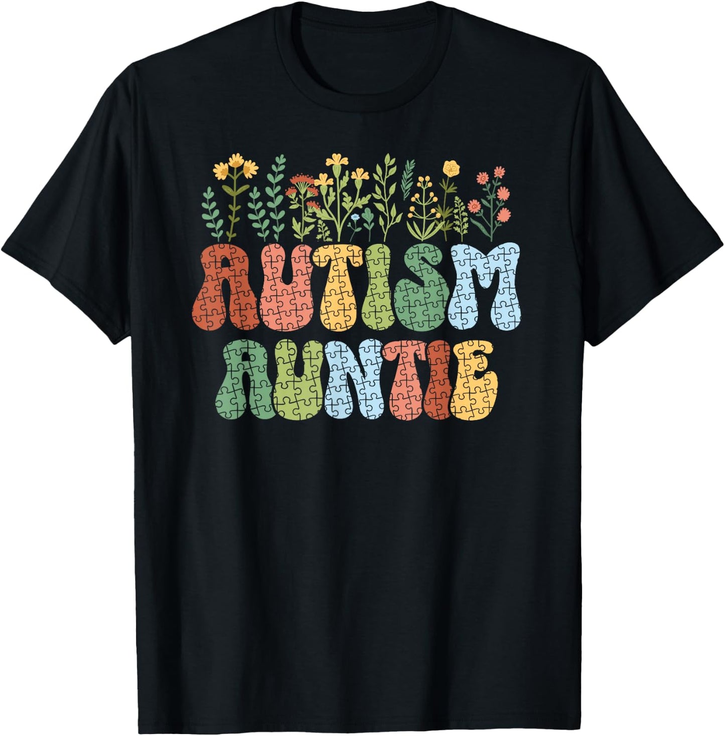 Autism Auntie Proud Autism Aunt Autism Awareness For Aunt T-Shirt - T-Shirt | Black