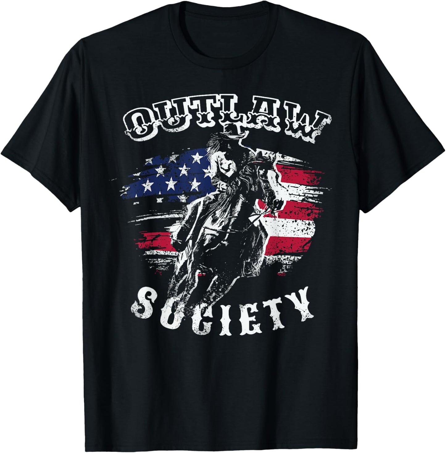 cowboy outlaw society Gift lover horses herde West texas T-Shirt - T-Shirt | Black