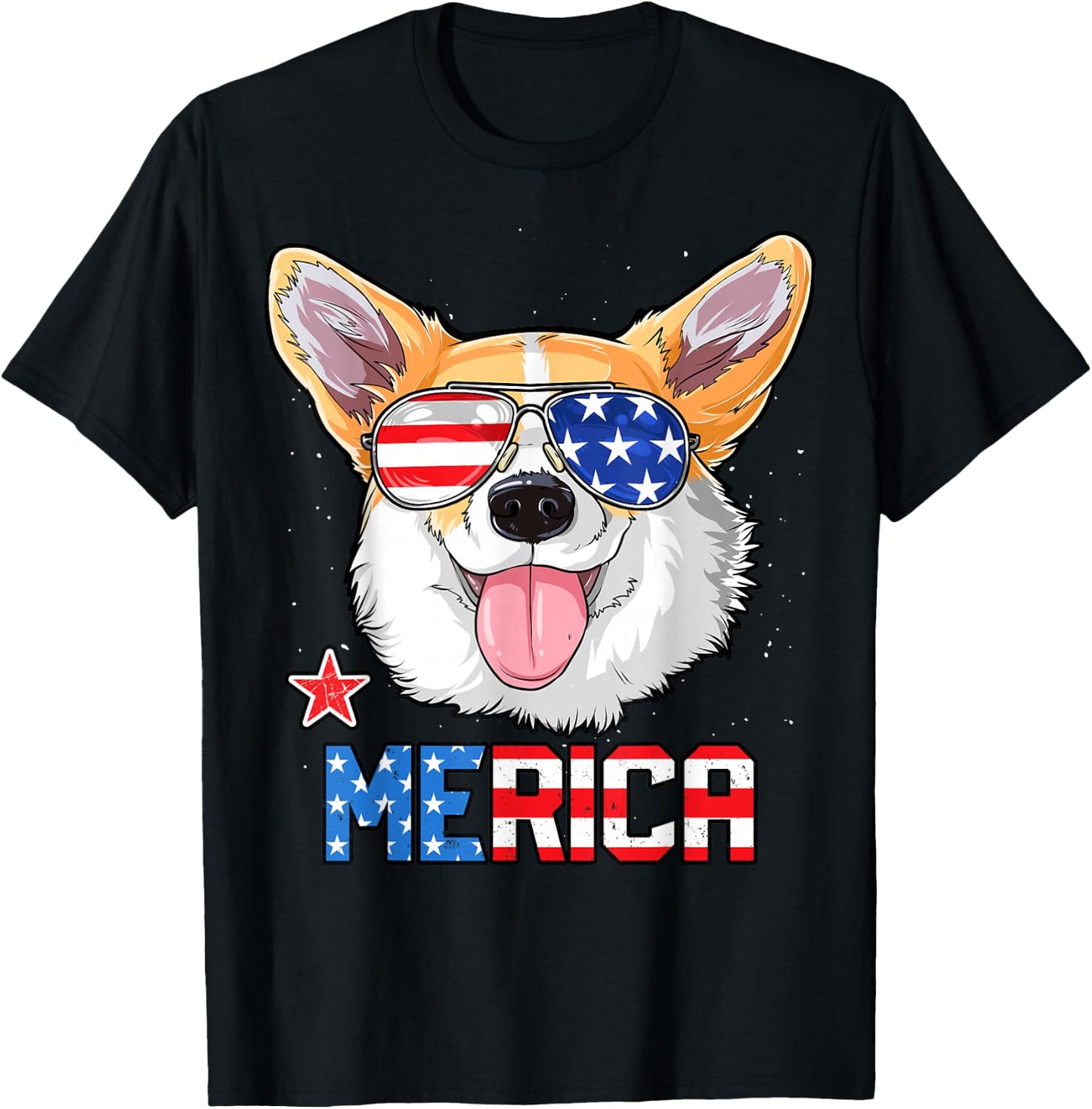 Corgi Merica 4th of July T Shirt Kids Boys Girls Dog Puppy T-Shirt - T-Shirt | Black
