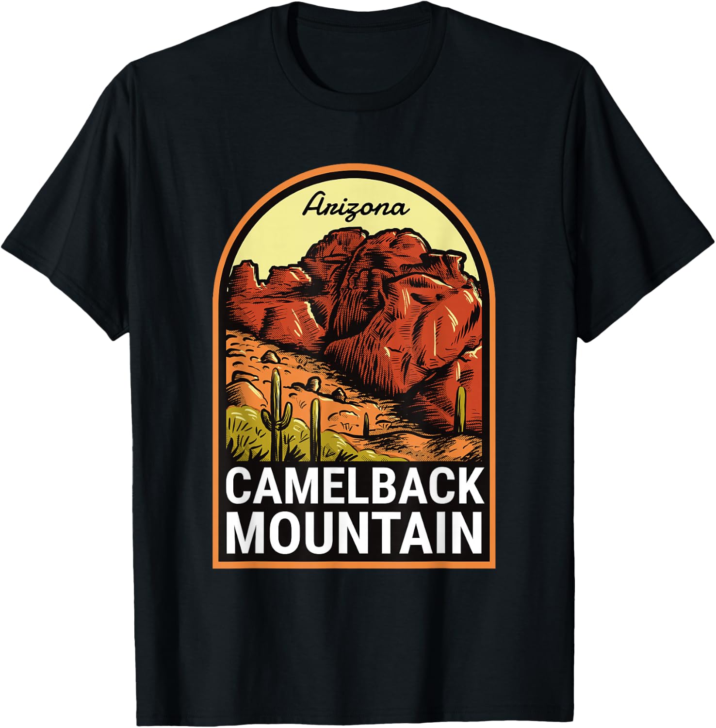 Camelback Mountain Arizona Vintage T-Shirt - T-Shirt | Black