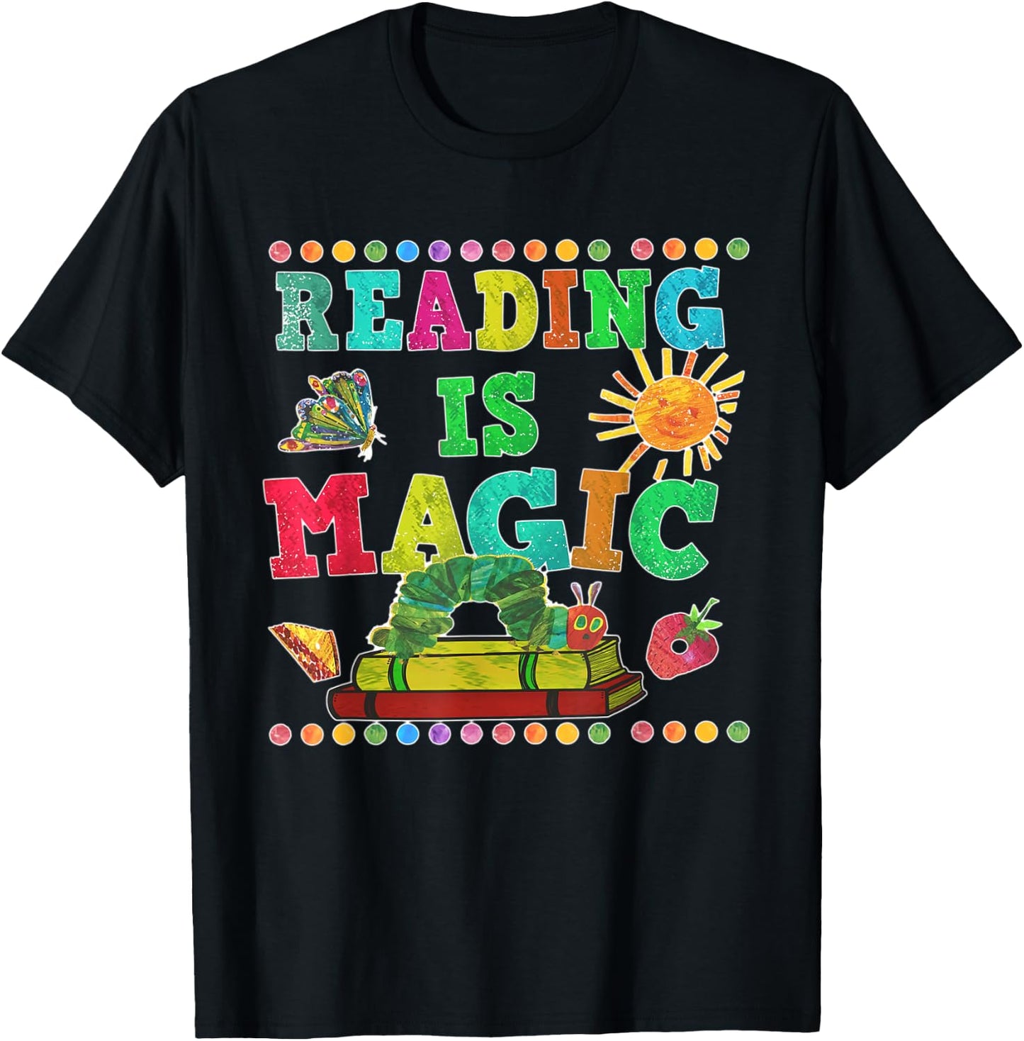 Reading Is Magical Book Lover Teacher Girls Woman T-Shirt - T-Shirt | Black