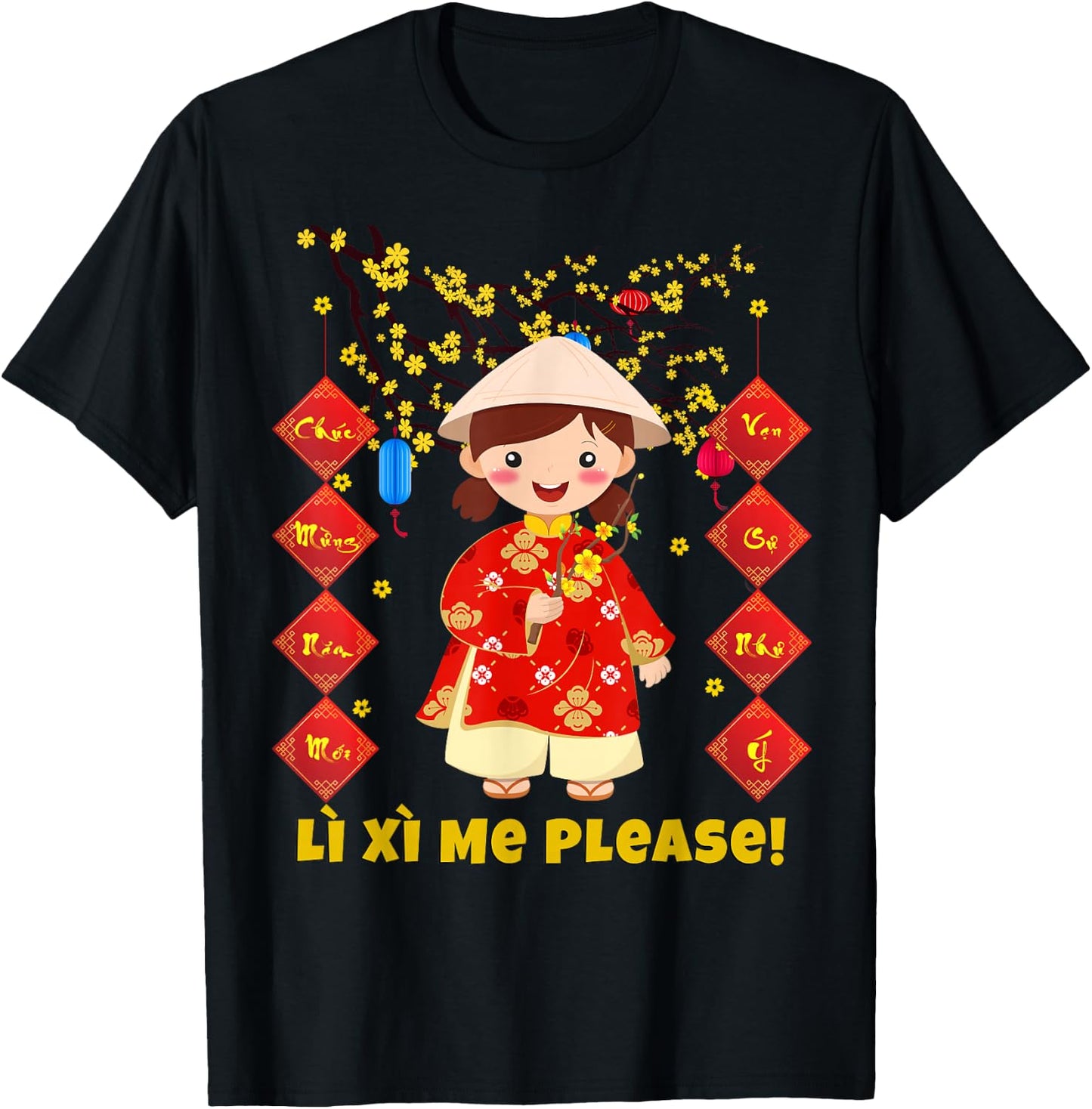 Li Xi Me Please - Chuc Mung Nam Moi 2022 Girls Toddler Kids T-Shirt - T-Shirt | Black