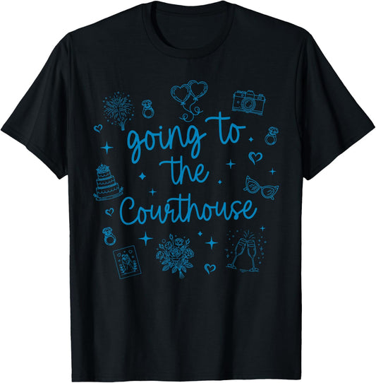 Retro Going to The Courthouse Funny Bride Elope Wedding T-Shirt - T-Shirt | Black