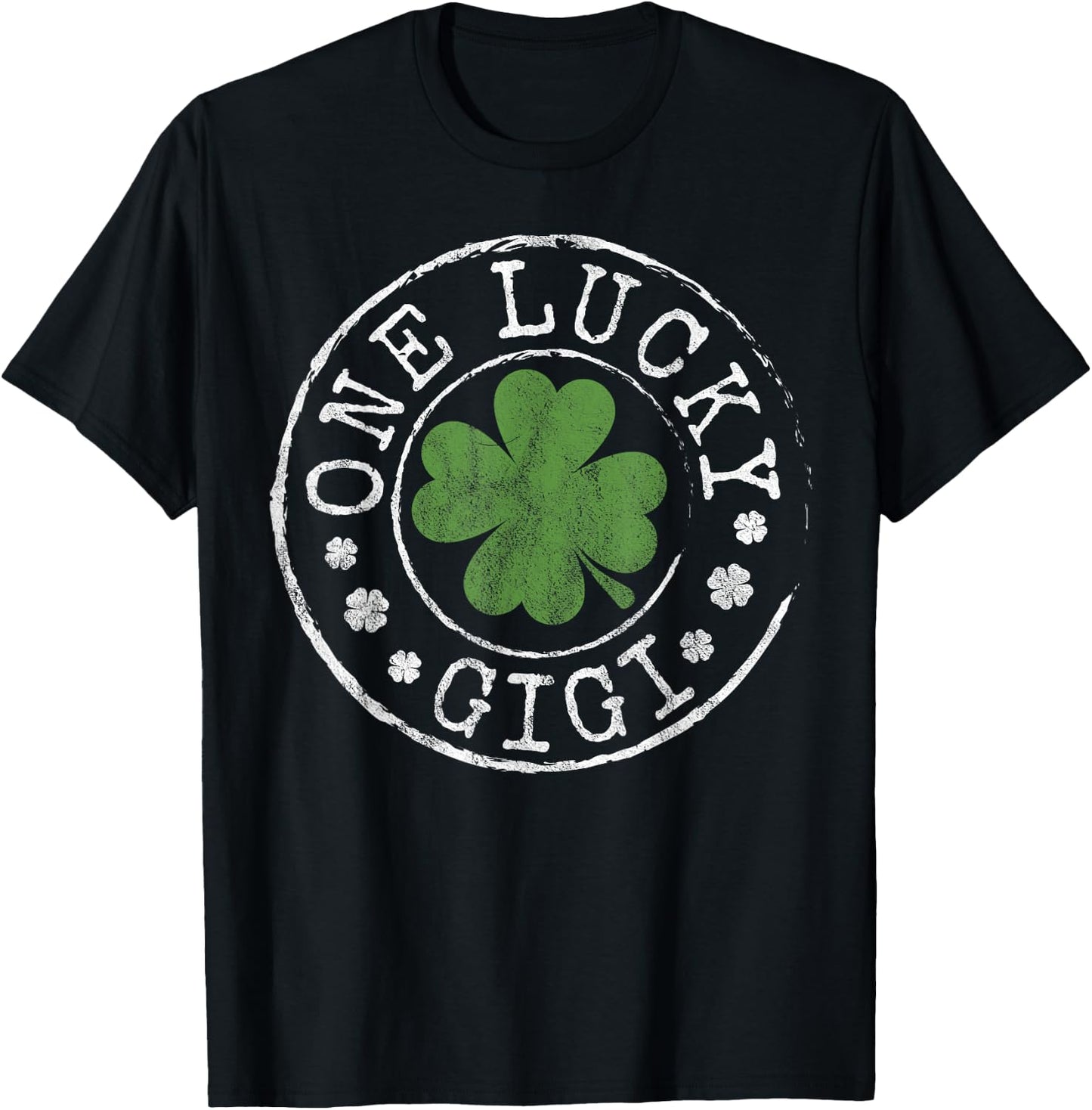 One Lucky Gigi Fun Irish Shamrocks Grandma St Patrick's Day T-Shirt - T-Shirt | Black