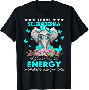 Elephant I Have Scleroderma Awareness Gifts T-Shirt - T-Shirt | Black