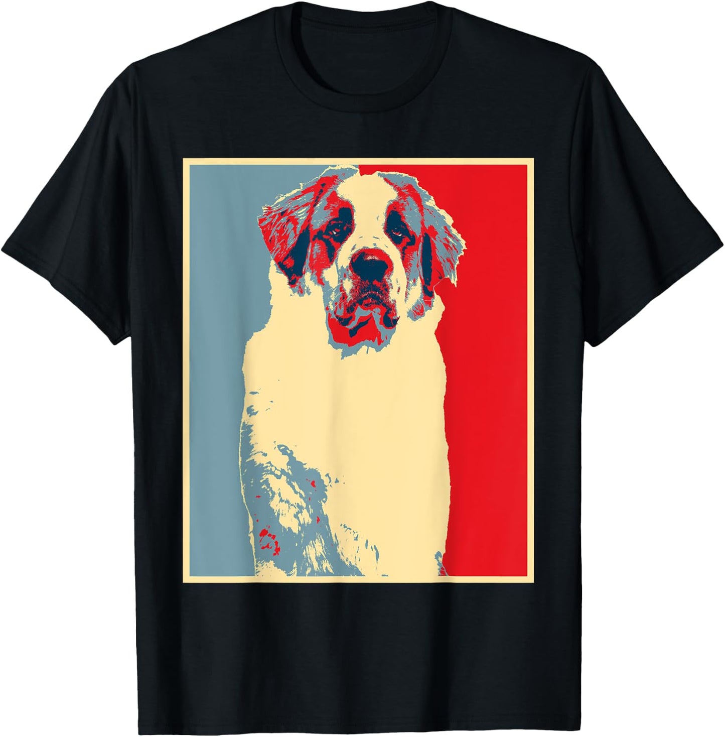 Dog Artwork - Vintage Silhouette St. Bernard Men Women T-Shirt - T-Shirt | Black